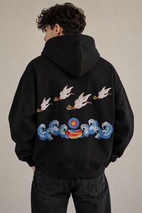 Hoodie Oversized - Crane Wave