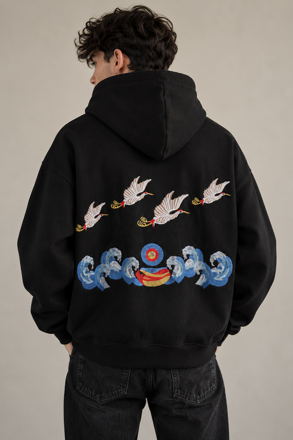 Hoodie Oversized - Crane Wave
