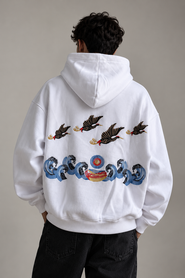 Hoodie Oversized - Crane Wave