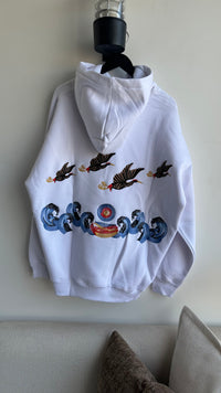 Hoodie Oversized - Crane Wave