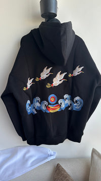 Hoodie Oversized - Crane Wave